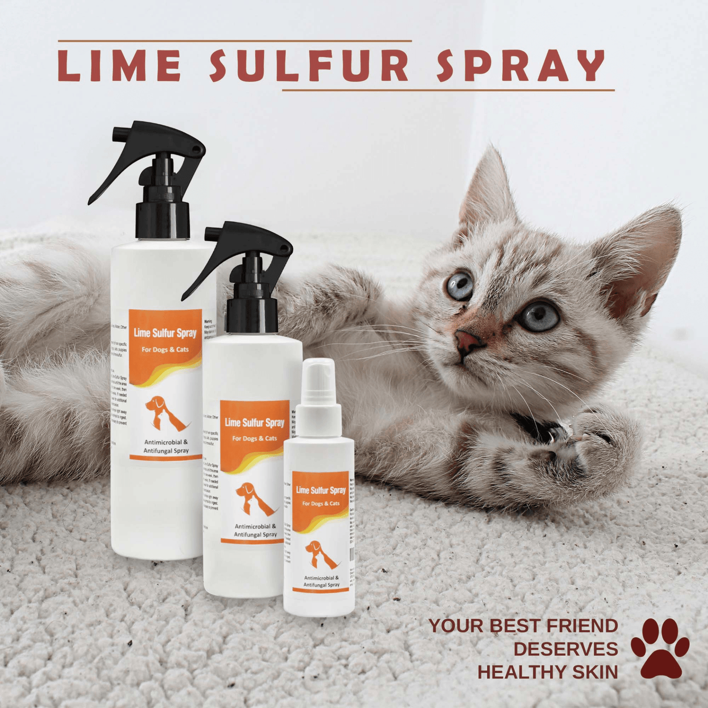 Dog and Pet Stuff 2 oz Cream & 4 oz Spray Lime Sulfur Pet Skin Cream and Spray