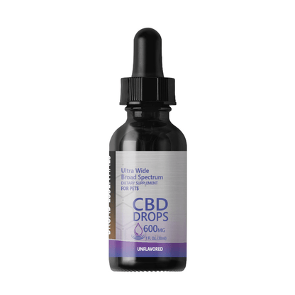 Dog and Pet Stuff 600mg / Unflavored CBD Drops - CBD Tincture for Dogs and Cats