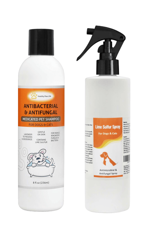 Dog and Pet Stuff 8 oz Shampoo and 8 oz Spray Lime Sulfur Pet Shampoo and Spray (8 oz each)