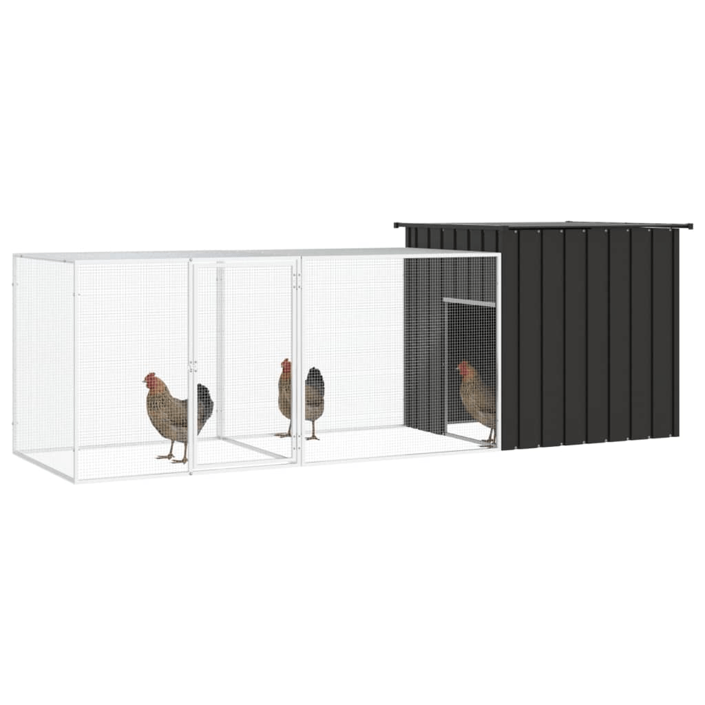 Dog and Pet Stuff Anthracite Chicken Cage Anthracite 118.1"x35.8"x39.4" Galvanized Steel