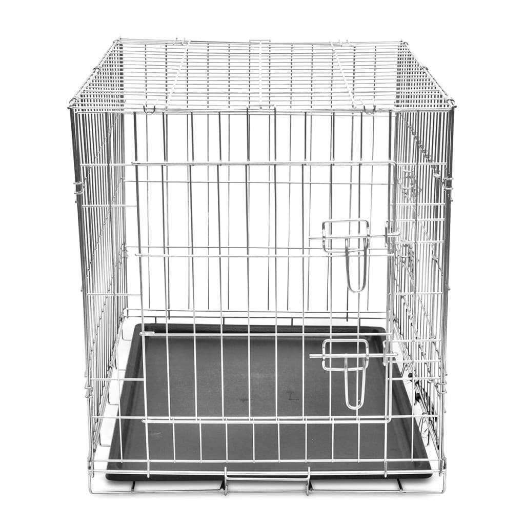 Dog and Pet Stuff Black Foldable Metal Dog Crate L