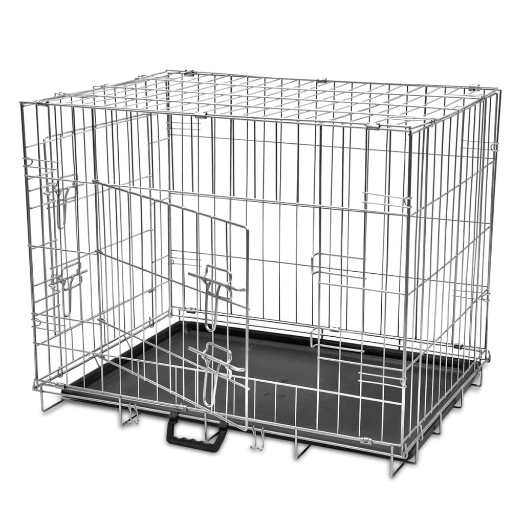 Dog and Pet Stuff Black Foldable Metal Dog Crate L