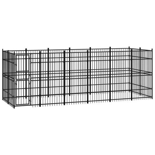 Dog and Pet Stuff Black Outdoor Dog Kennel Steel 119 ft²