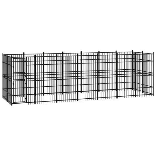 Dog and Pet Stuff Black Outdoor Dog Kennel Steel 138.9 ft²