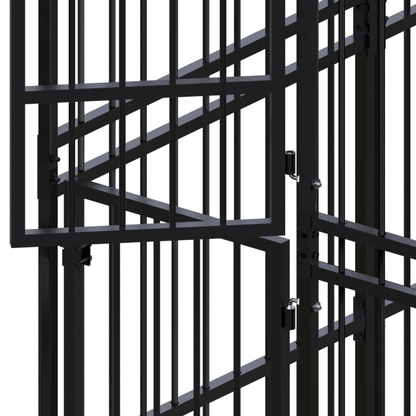 Dog and Pet Stuff Black Outdoor Dog Kennel Steel 138.9 ft²