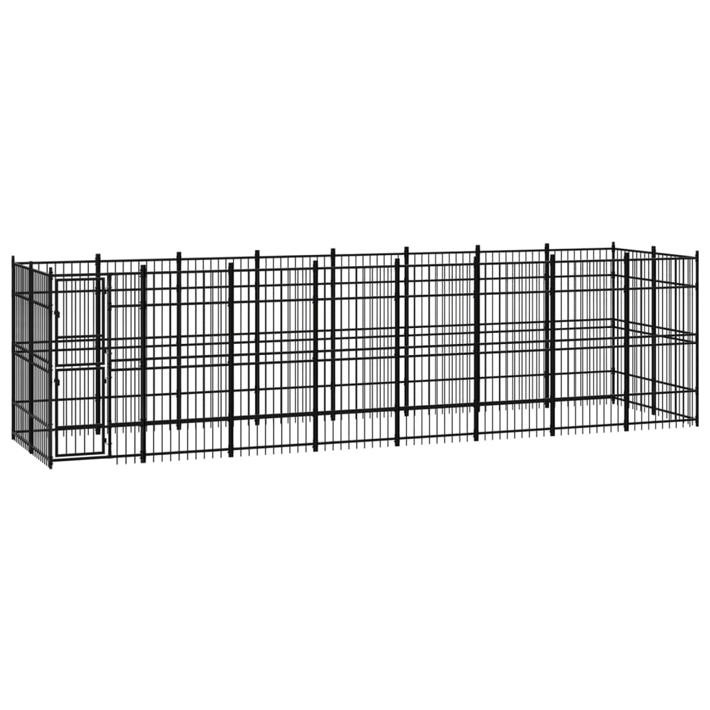 Dog and Pet Stuff Black Outdoor Dog Kennel Steel 158.8 ft²