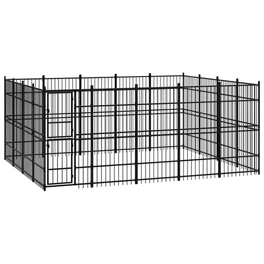 Dog and Pet Stuff Black Outdoor Dog Kennel Steel 198.4 ft²