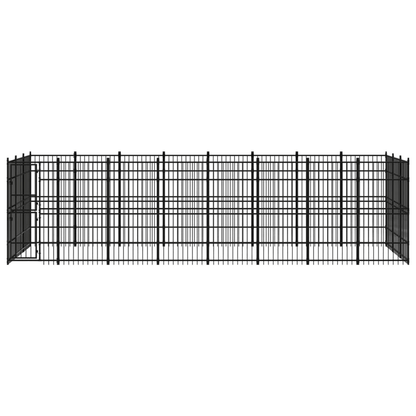 Dog and Pet Stuff Black Outdoor Dog Kennel Steel 238.1 ft²