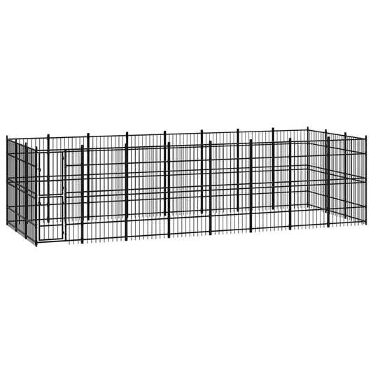 Dog and Pet Stuff Black Outdoor Dog Kennel Steel 238.1 ft²