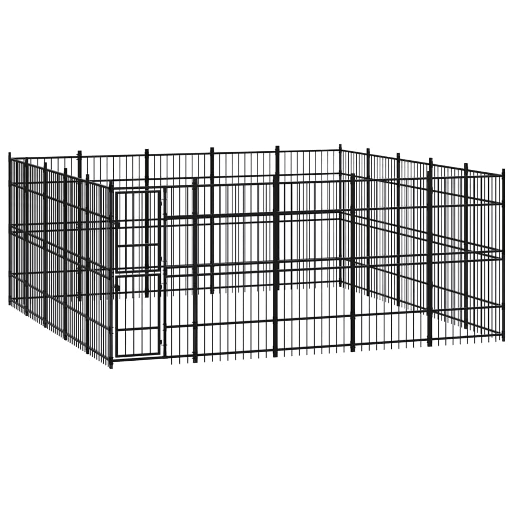 Dog and Pet Stuff Black Outdoor Dog Kennel Steel 248 ft²