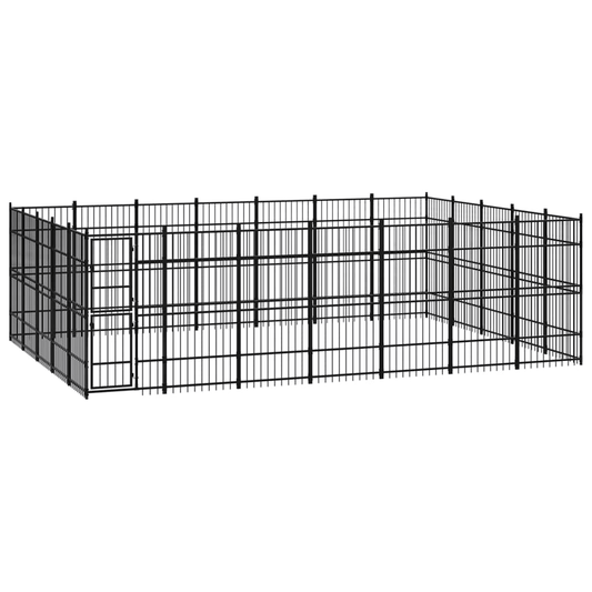 Dog and Pet Stuff Black Outdoor Dog Kennel Steel 347.2 ft²