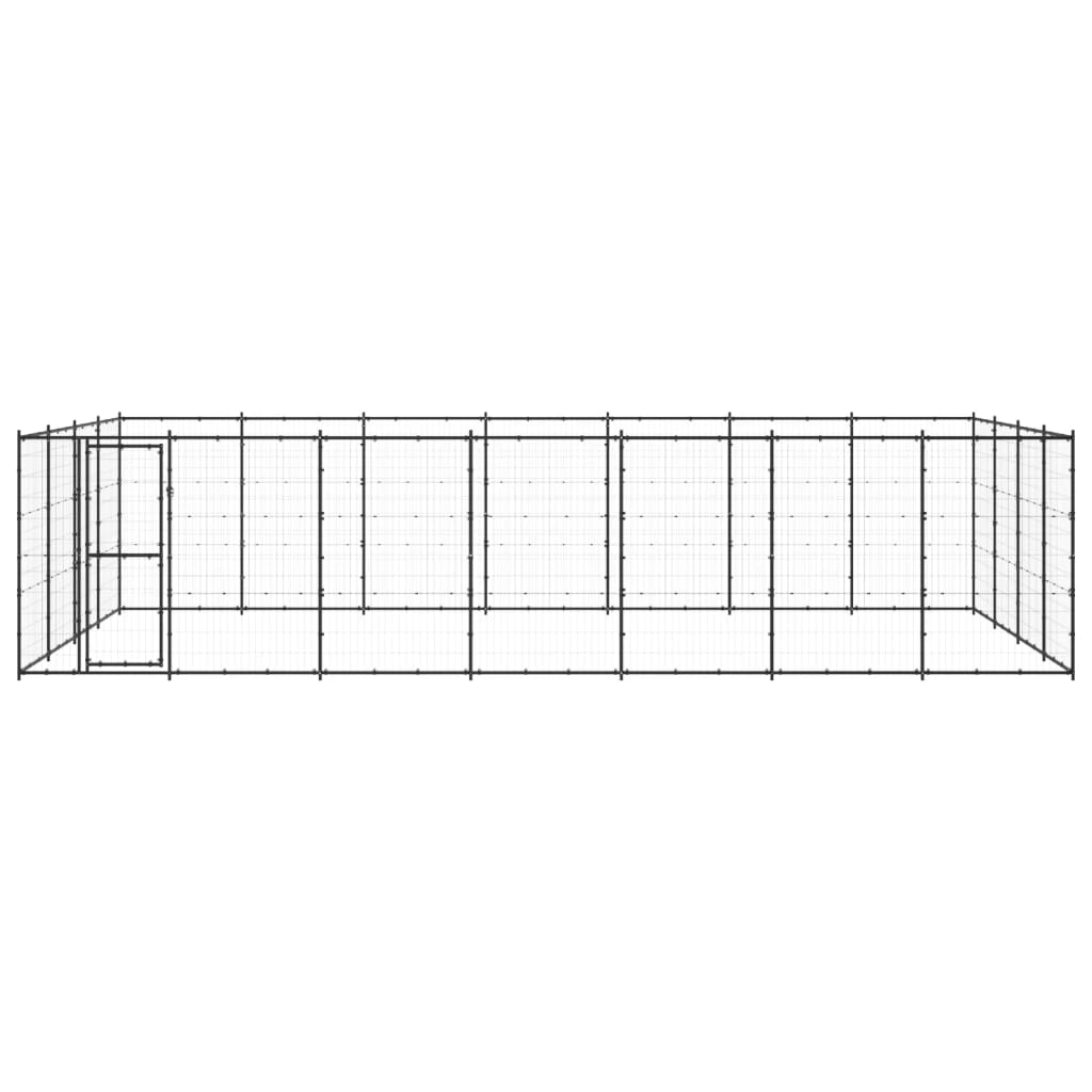 Dog and Pet Stuff Black Outdoor Dog Kennel Steel 364.7 ft²