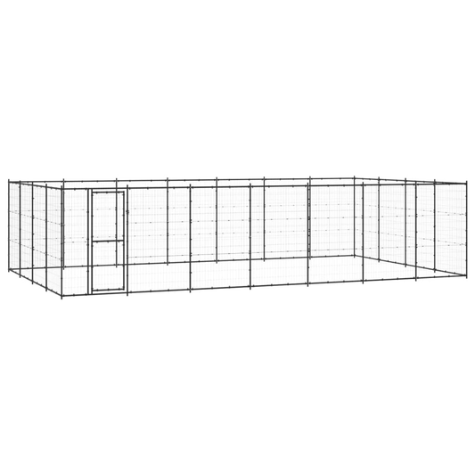 Dog and Pet Stuff Black Outdoor Dog Kennel Steel 364.7 ft²