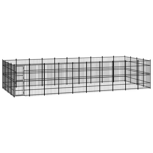 Dog and Pet Stuff Black Outdoor Dog Kennel Steel 396.8 ft²