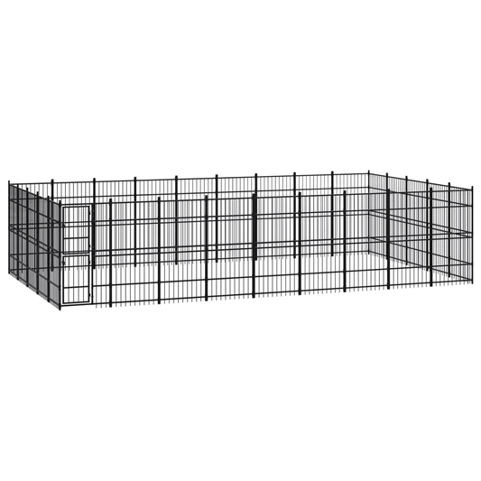 Dog and Pet Stuff Black Outdoor Dog Kennel Steel 446.4 ft²