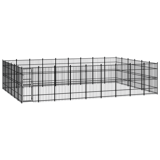 Dog and Pet Stuff Black Outdoor Dog Kennel Steel 535.7 ft²