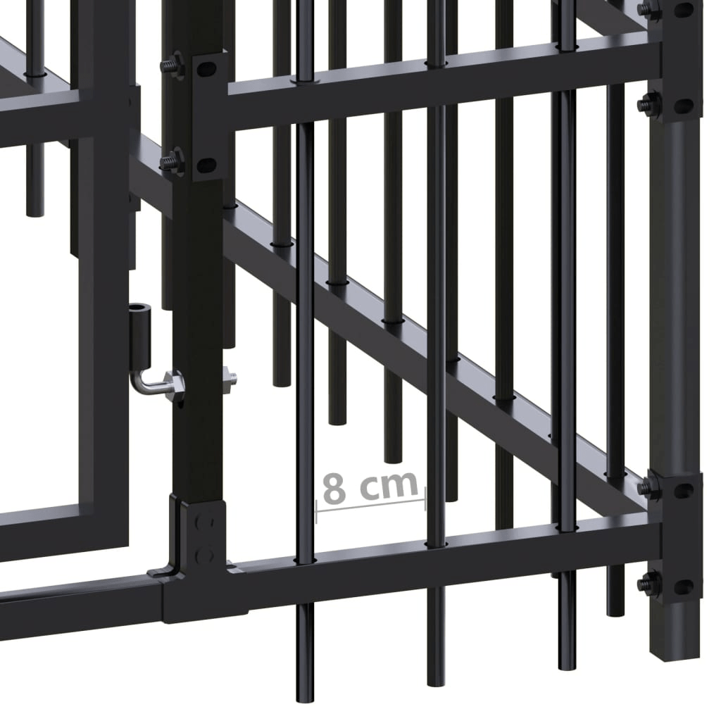 Dog and Pet Stuff Black Outdoor Dog Kennel Steel 535.7 ft²