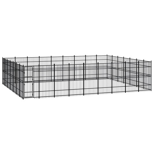 Dog and Pet Stuff Black Outdoor Dog Kennel Steel 625 ft²