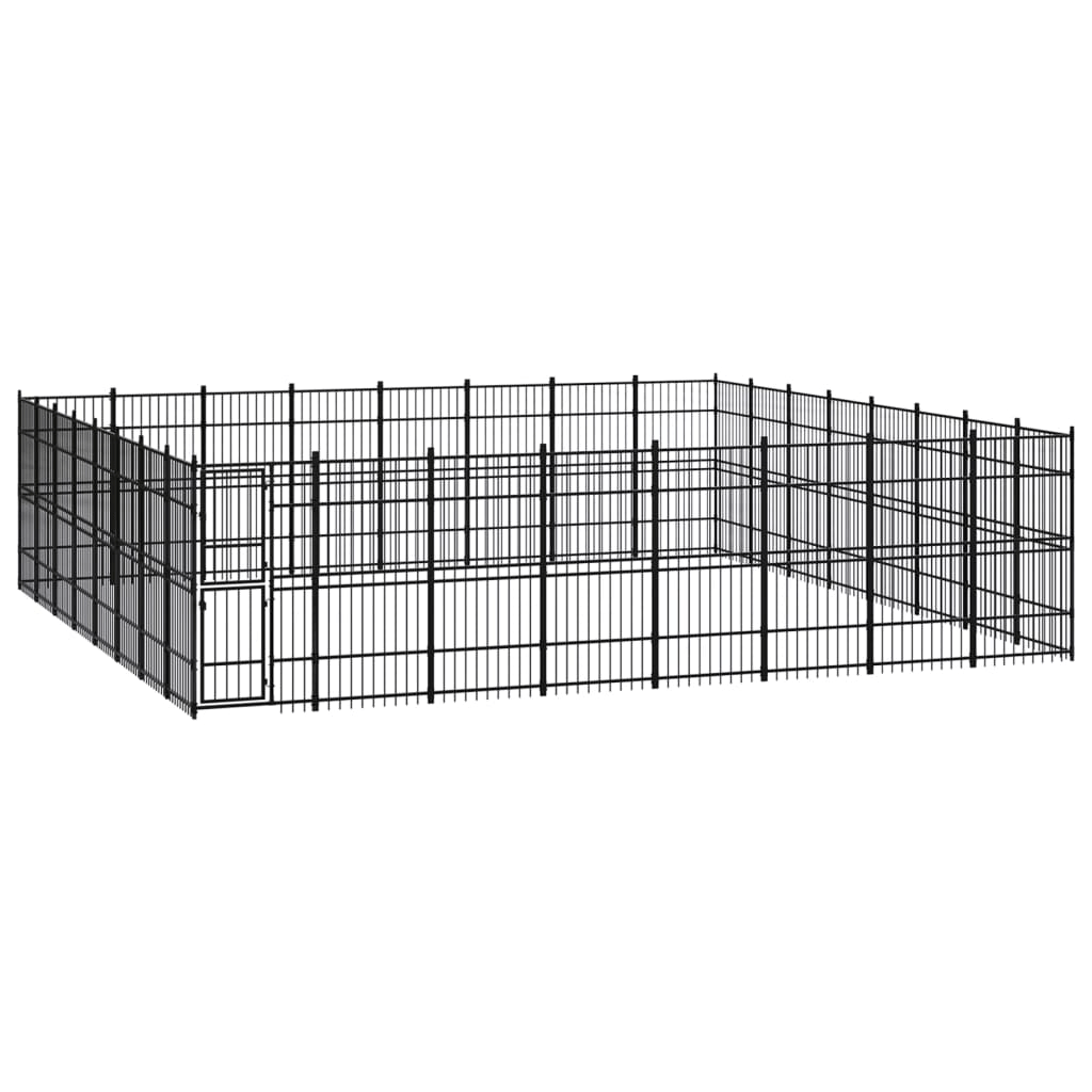 Dog and Pet Stuff Black Outdoor Dog Kennel Steel 634.9 ft²