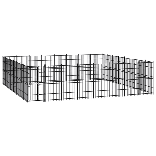 Dog and Pet Stuff Black Outdoor Dog Kennel Steel 634.9 ft²