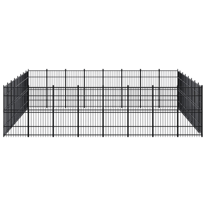 Dog and Pet Stuff Black Outdoor Dog Kennel Steel 634.9 ft²