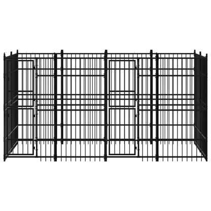 Dog and Pet Stuff Black Outdoor Dog Kennel Steel 79.3 ft²