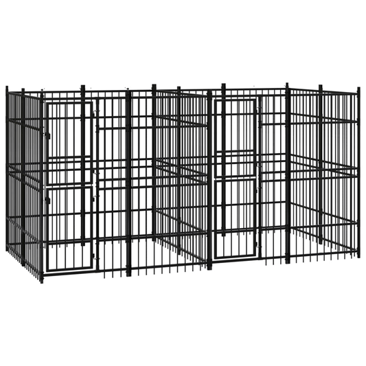 Dog and Pet Stuff Black Outdoor Dog Kennel Steel 79.3 ft²