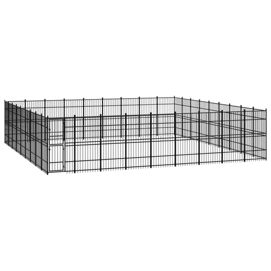 Dog and Pet Stuff Black Outdoor Dog Kennel Steel 803.5 ft²