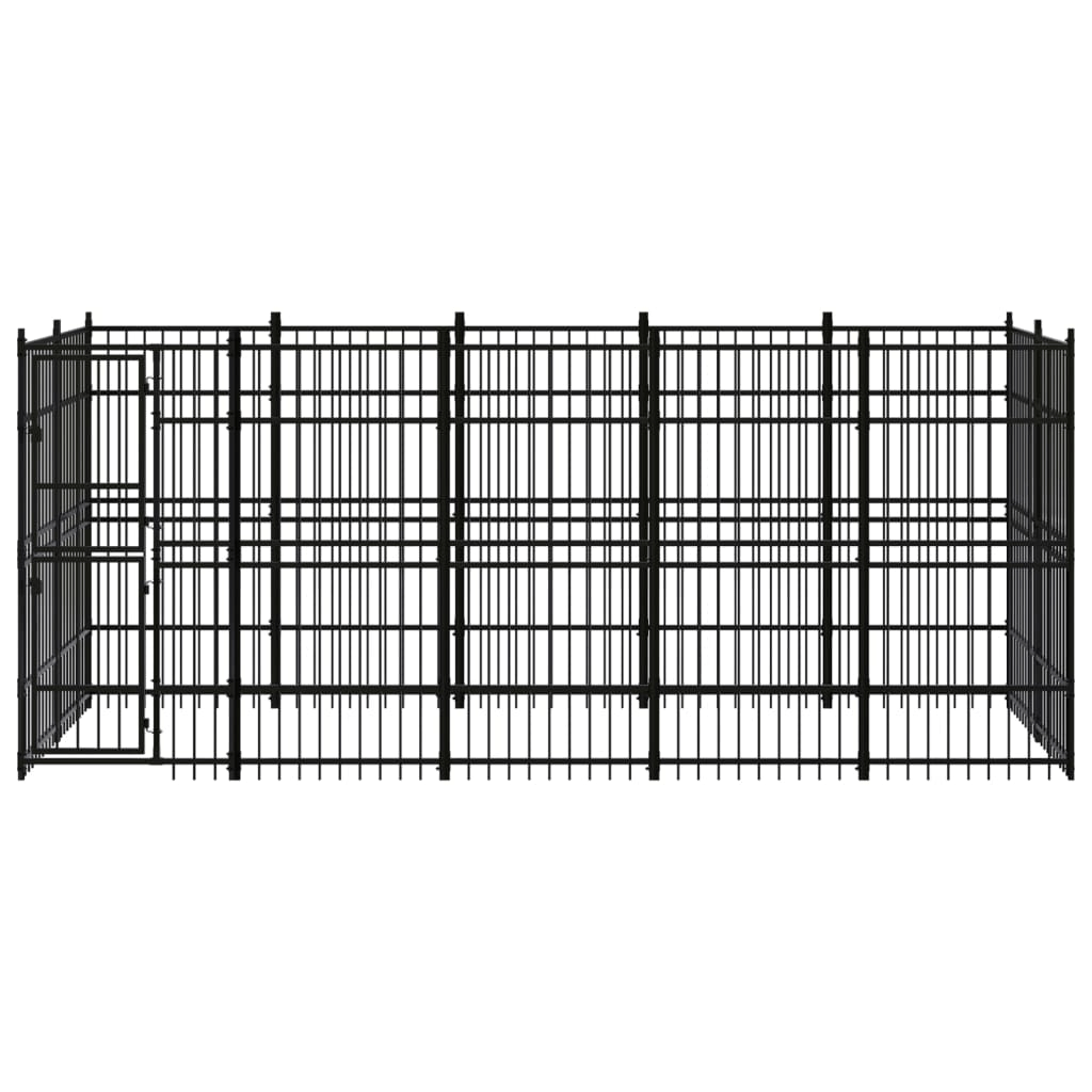 Dog and Pet Stuff Black Outdoor Dog Kennel Steel 99.2 ft²