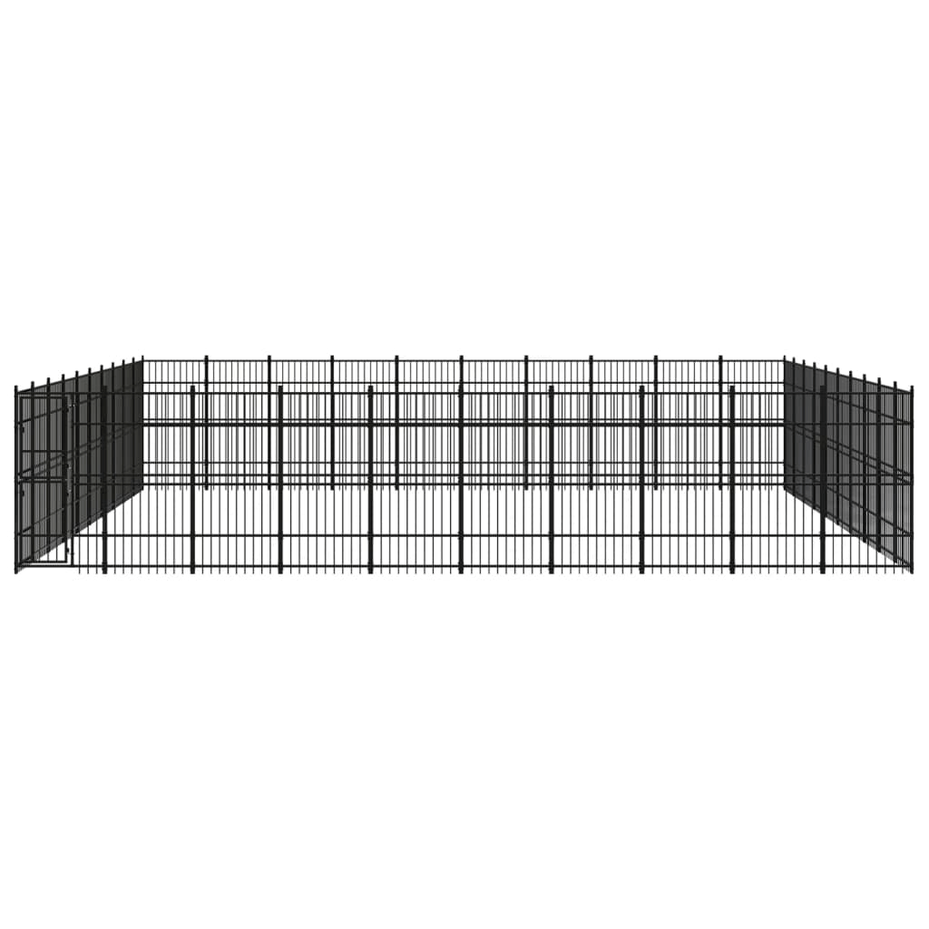 Dog and Pet Stuff Black Outdoor Dog Kennel Steel 992 ft²