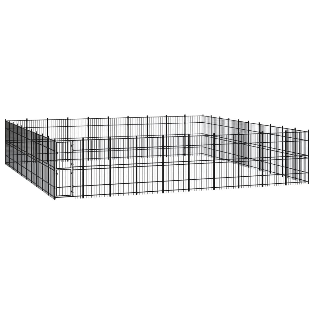 Dog and Pet Stuff Black Outdoor Dog Kennel Steel 992 ft²