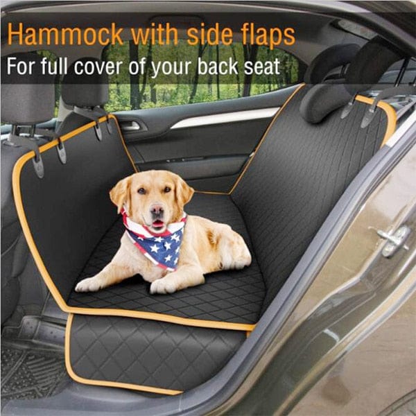 Dog and Pet Stuff Black with Orange / 137X147 Pet Car Seat Cover