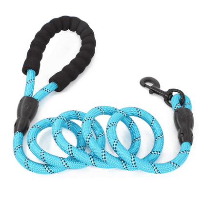 Dog and Pet Stuff Blue 5FT Rope Leash w/ Comfort Handle