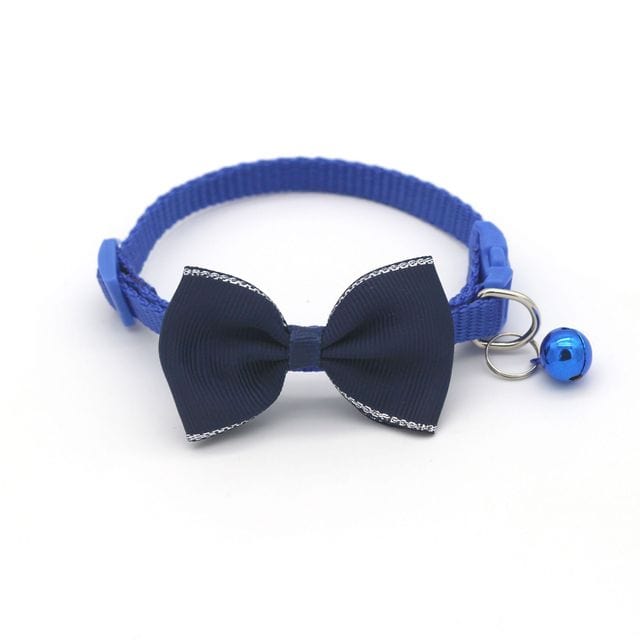 Dog and Pet Stuff Blue Bow and Bell Pet Collar