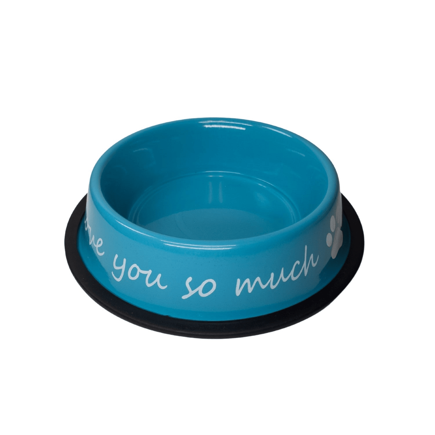 Dog and Pet Stuff Blue I LOVE YOU SO MUCH Stainless Steel Dog Bowl (24oz)