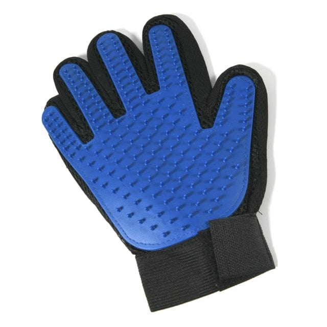 Dog and Pet Stuff Blue / right hand Pet Grooming Gloves