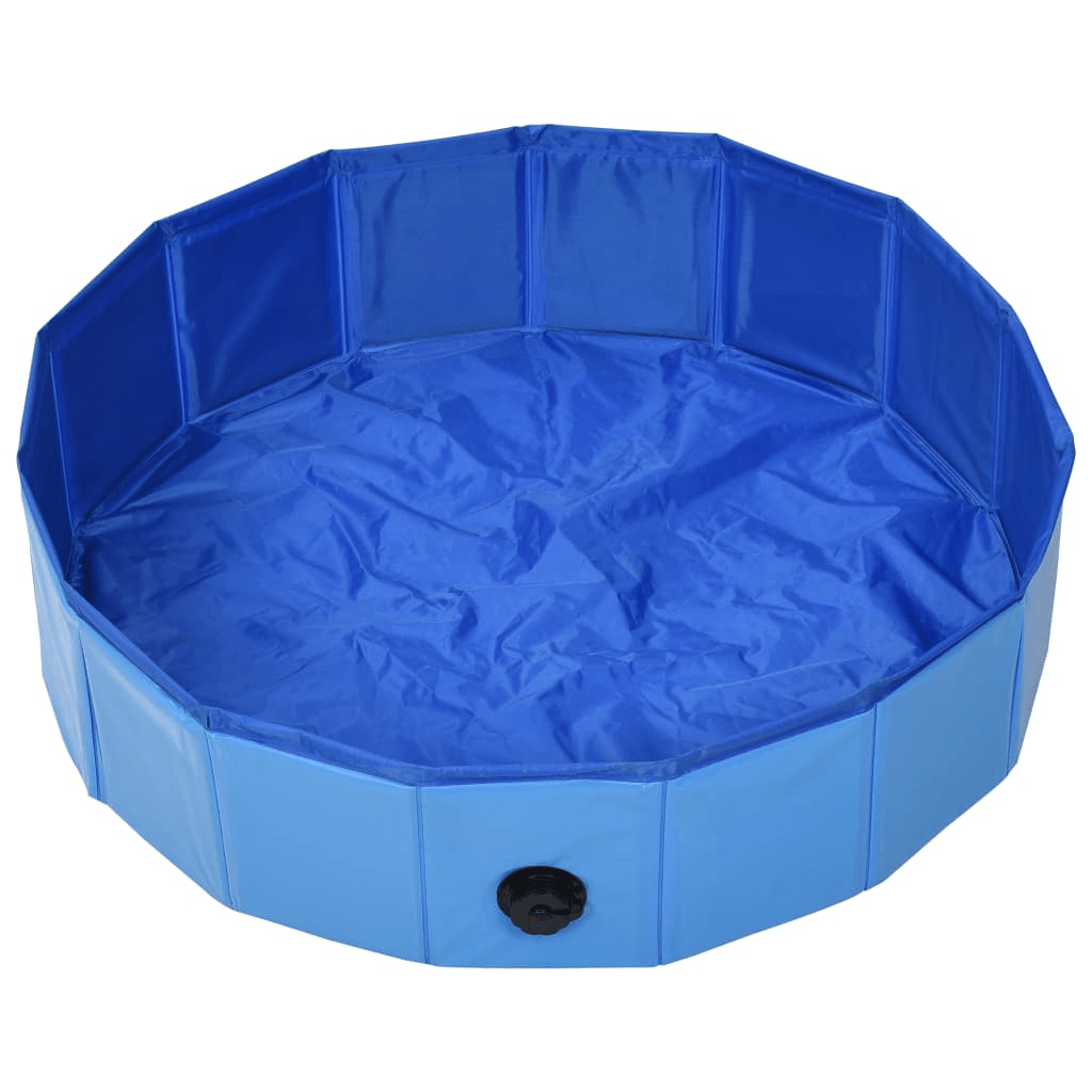 Dog and Pet Stuff Blue vidaXL Foldable Dog Swimming Pool Blue 31.5"x7.9" PVC