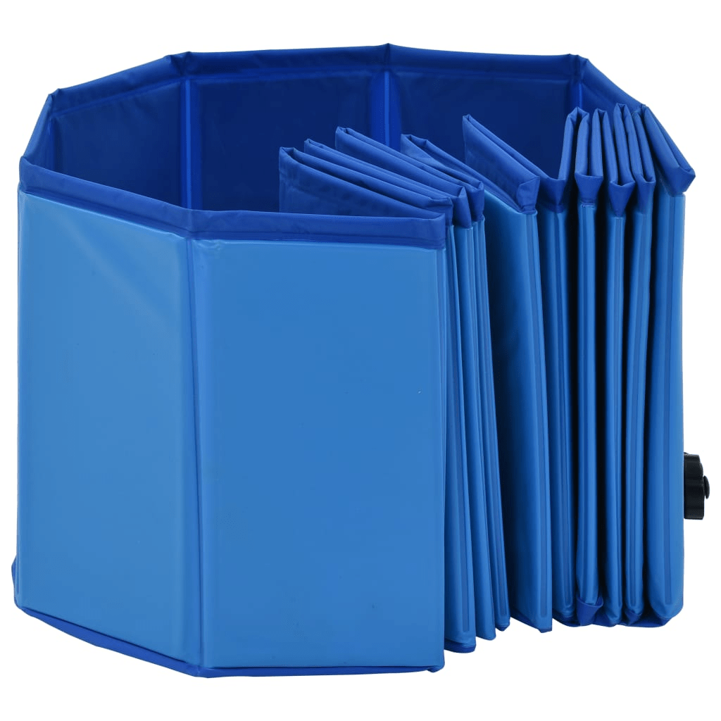 Dog and Pet Stuff Blue vidaXL Foldable Dog Swimming Pool Blue 47.2"x11.8" PVC