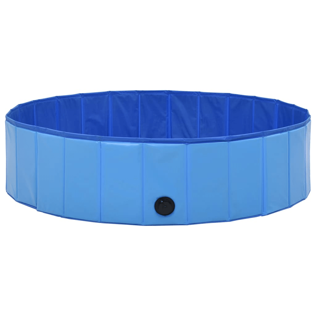 Dog and Pet Stuff Blue vidaXL Foldable Dog Swimming Pool Blue 47.2"x11.8" PVC