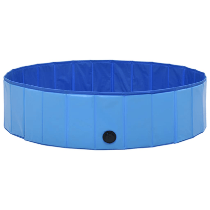 Dog and Pet Stuff Blue vidaXL Foldable Dog Swimming Pool Blue 47.2"x11.8" PVC