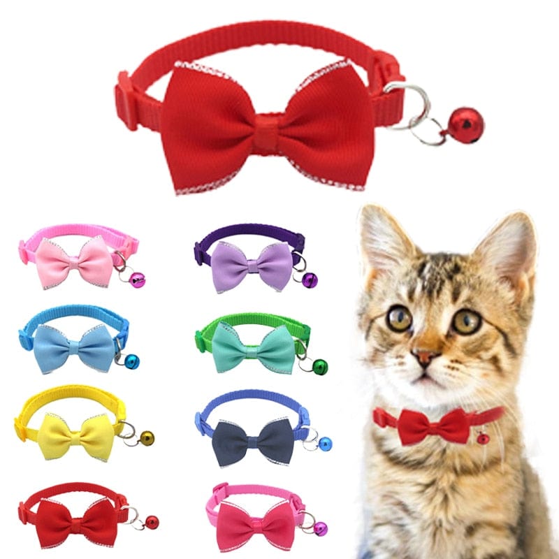 Dog and Pet Stuff Bow and Bell Cat Collar