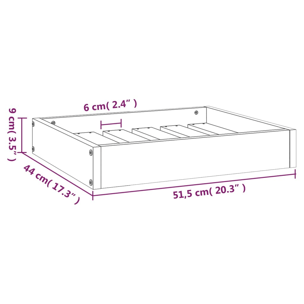 Dog and Pet Stuff Brown Dog Bed 20.3"x17.3"x3.5" Solid Wood Pine