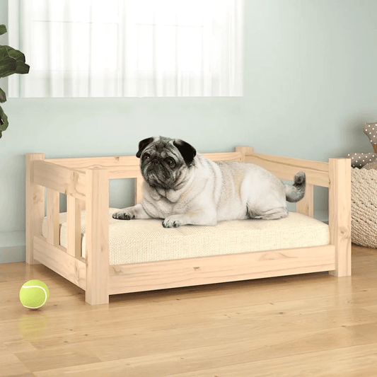 Dog and Pet Stuff Brown vidaXL Dog Bed 25.8"x19.9"x11" Solid Wood Pine