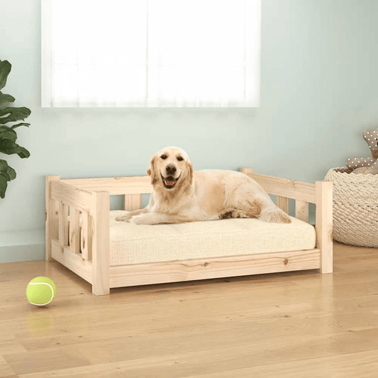 Dog and Pet Stuff Brown vidaXL Dog Bed 29.7"x21.9"x11" Solid Wood Pine