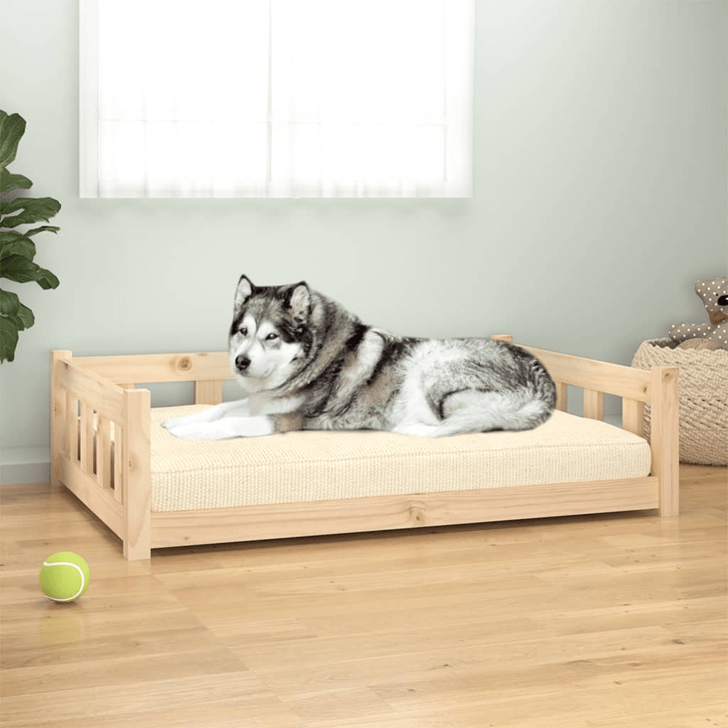 Dog and Pet Stuff Brown vidaXL Dog Bed 41.5"x29.7"x11" Solid Wood Pine