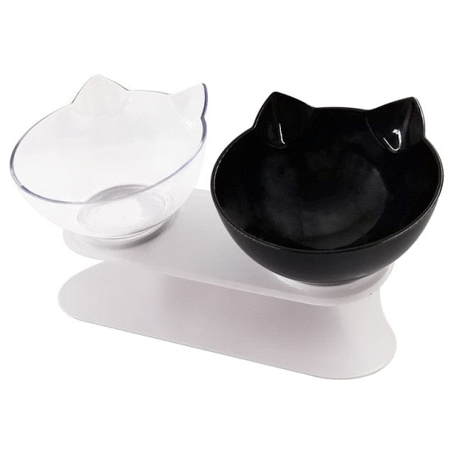 Dog and Pet Stuff BT Double Bowl Pet Double Cat Bowl With Raised Stand
