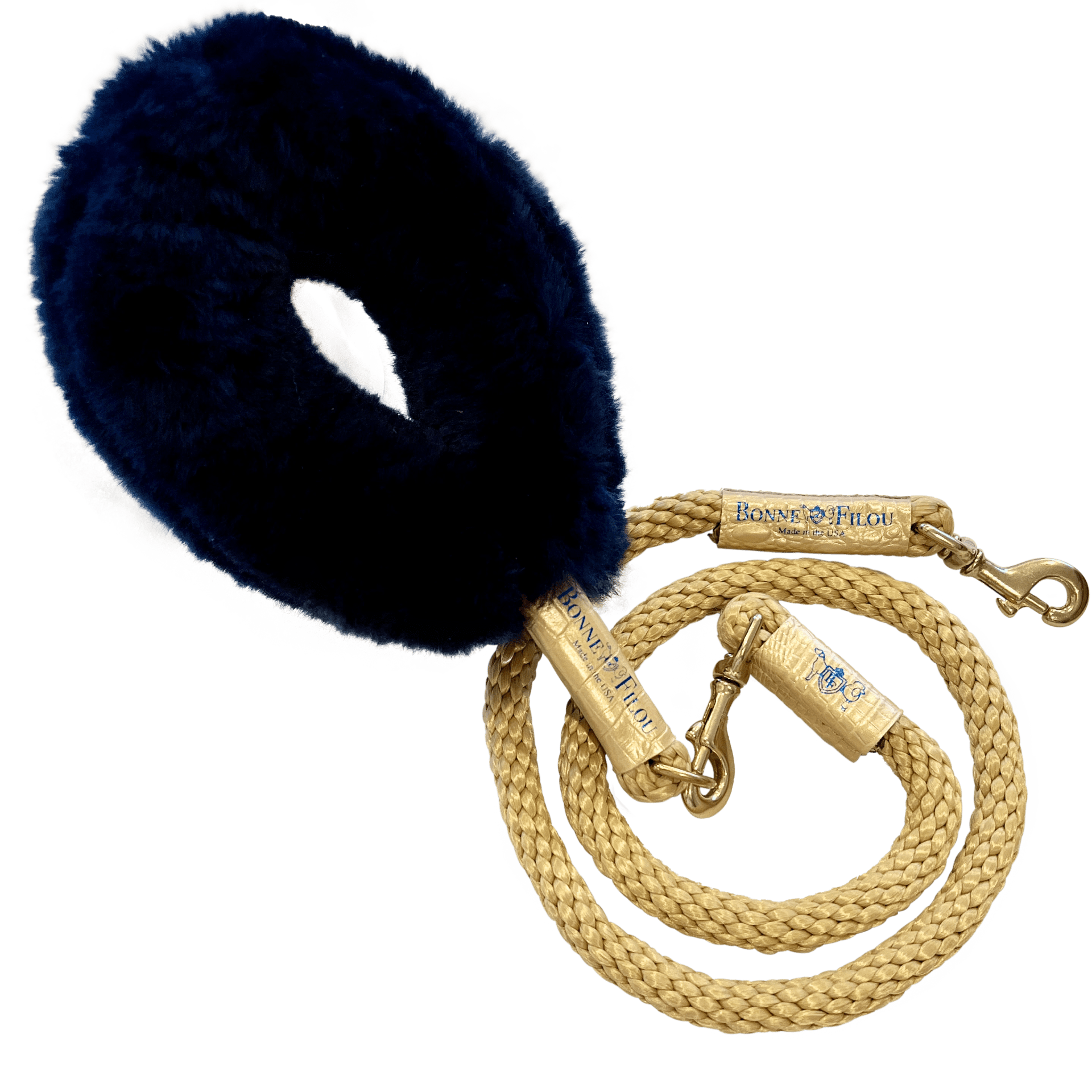 Dog and Pet Stuff Bundle Shearling Fur Grip + Rope Leash for Dogs