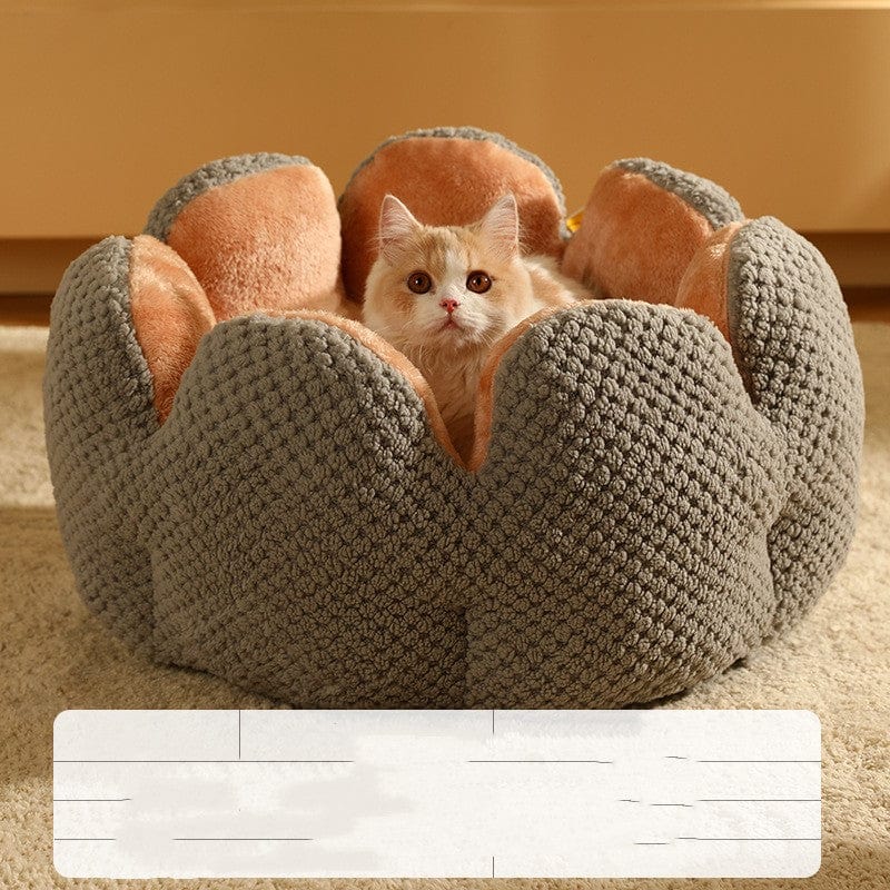Dog and Pet Stuff Cat Bed Grey / S Warm Cactus Petal Pet Nest