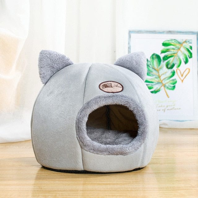 Dog and Pet Stuff Cat Bed Light Grey / M 33X33X35cm Pet Nest with Inside Cushion