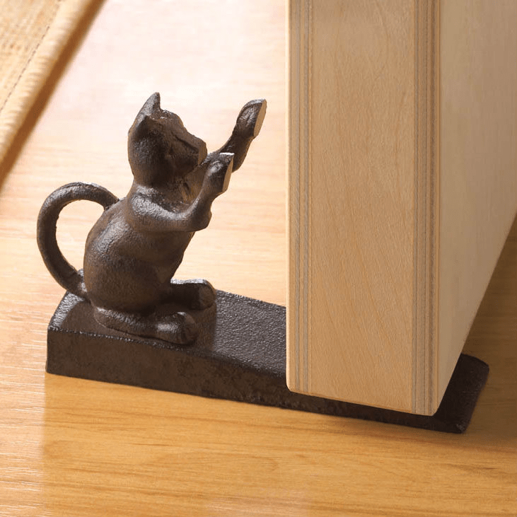 Dog and Pet Stuff Default Cast Iron Paws Up Kitty Cat Door Stopper